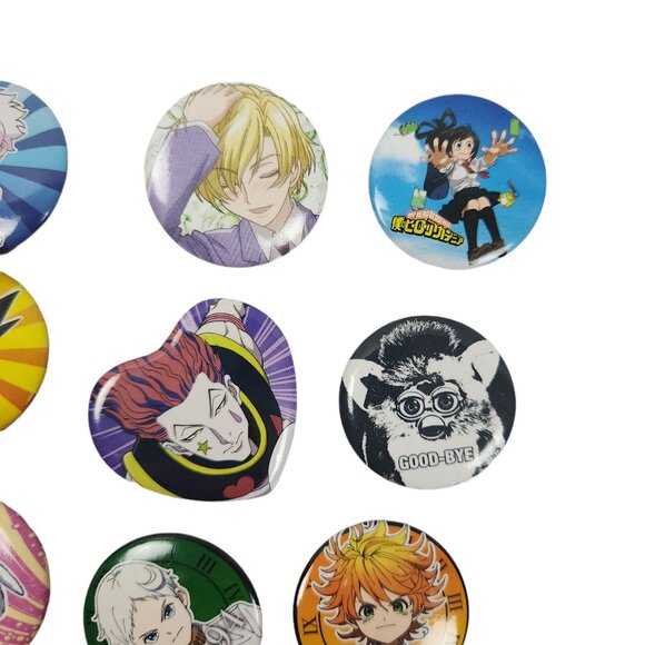 Pop Culture Button Pin Lot of 12 Assorted Characters Anime Furby More - Picture 4 of 7
